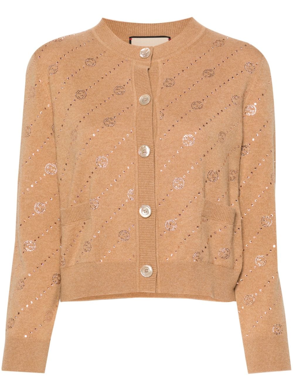 Gucci Cardigan aus Kaschmir mit GG-Motiv - Nude von Gucci