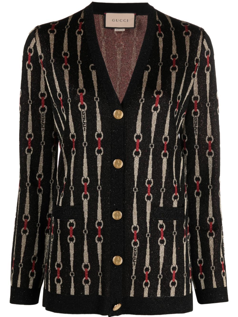 Gucci Jacquard-Cardigan mit Horsebit - Schwarz von Gucci