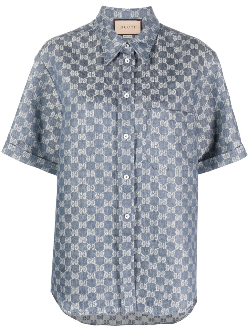 Gucci Jacquard-Hemd mit Logo - Blau von Gucci