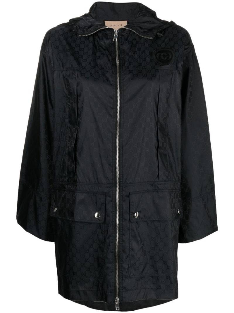 Gucci Jacquard-Parka mit GG - Schwarz von Gucci