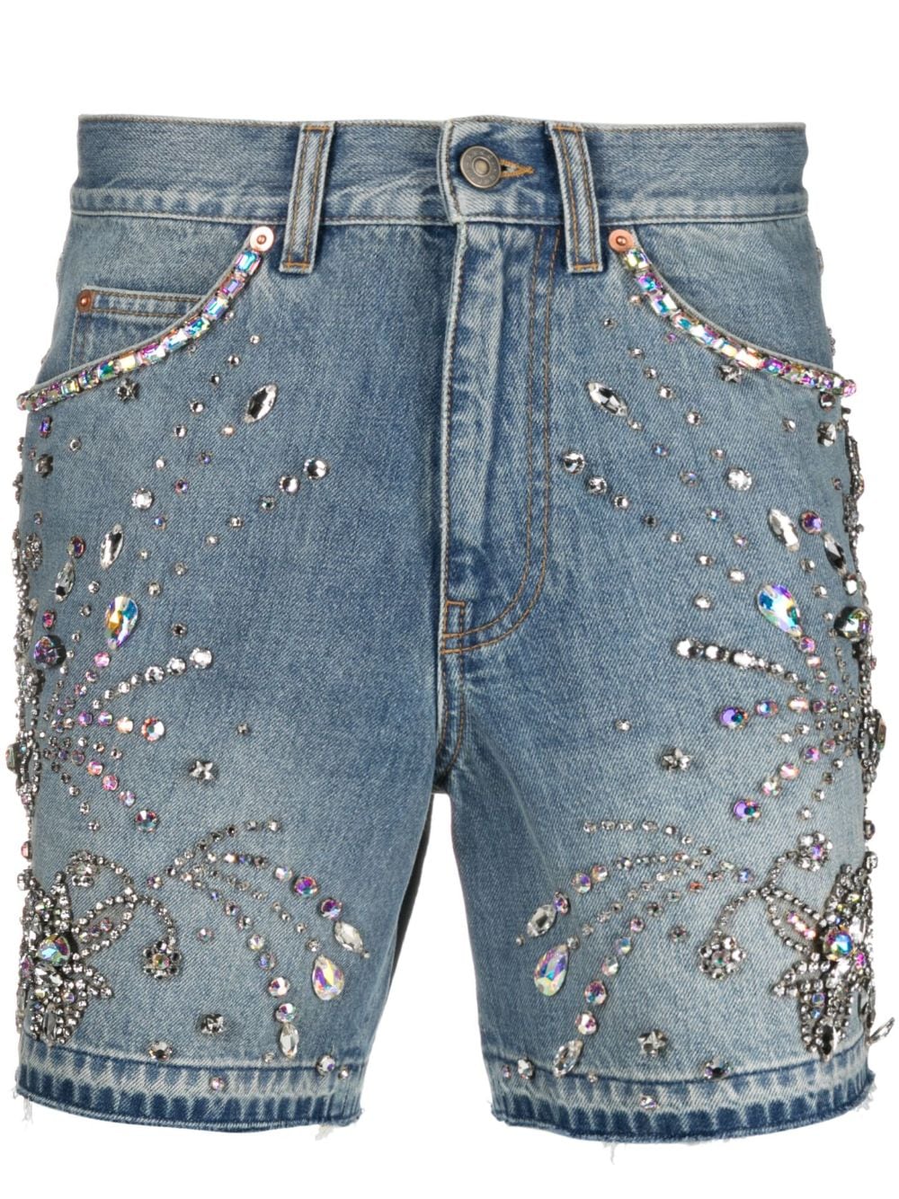 Gucci Jeans-Shorts mit Kristallen - Blau von Gucci