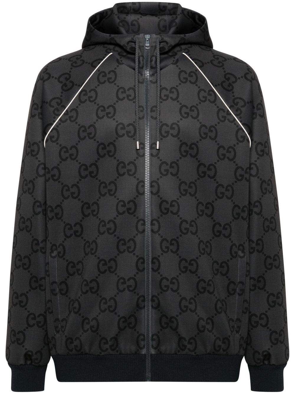 Gucci Kapuzenjacke mit Jumbo GG - Grau von Gucci