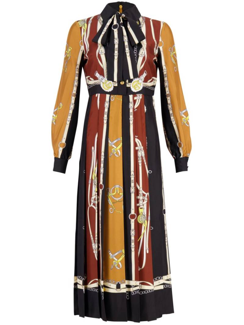 Gucci Maxikleid mit Reiter-Print - Schwarz von Gucci