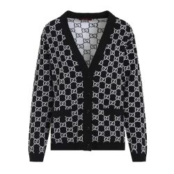 Gucci Schwarzer Langarm V-ausschnitt Cardigan von Gucci