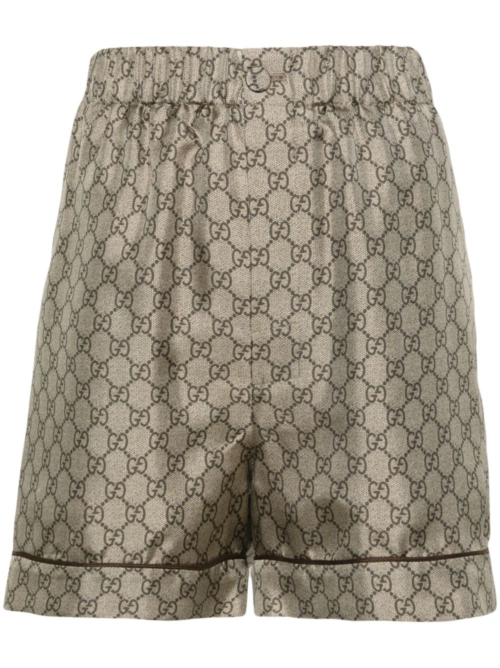 Gucci Satinshorts mit GG Supreme-Print - Nude von Gucci