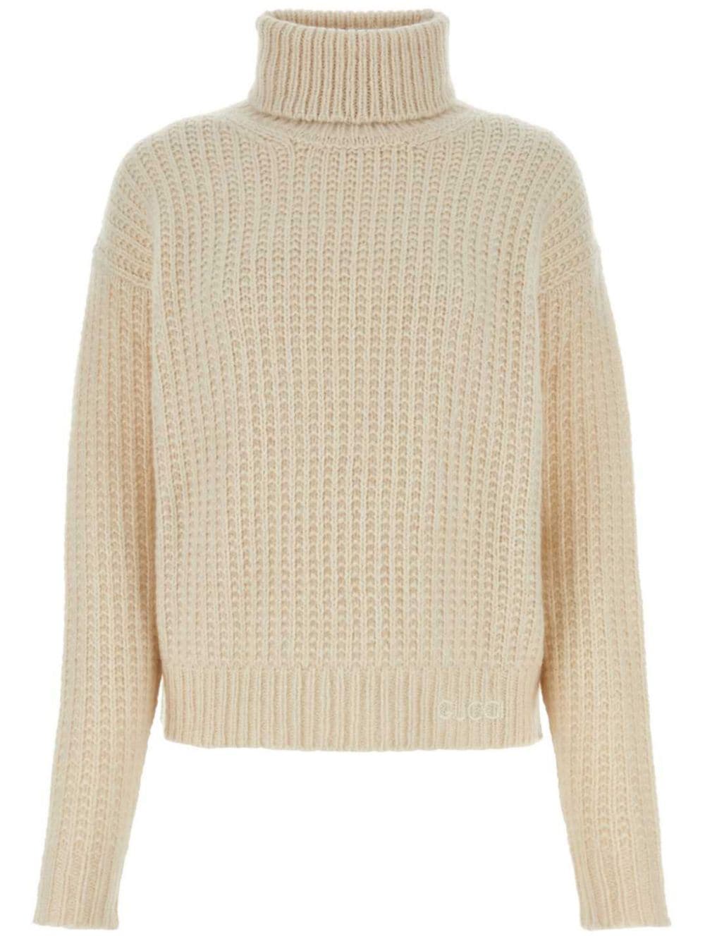 Gucci Strickpullover mit Logo-Stickerei - Nude von Gucci