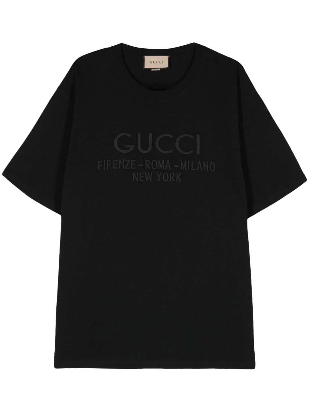 Gucci T-Shirt mit Logo-Stickerei - Schwarz von Gucci