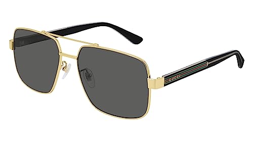 Gucci Unisex – Erwachsene GG0529S-001-60 Sonnenbrille, Gold-Schwarz, 60 von Gucci
