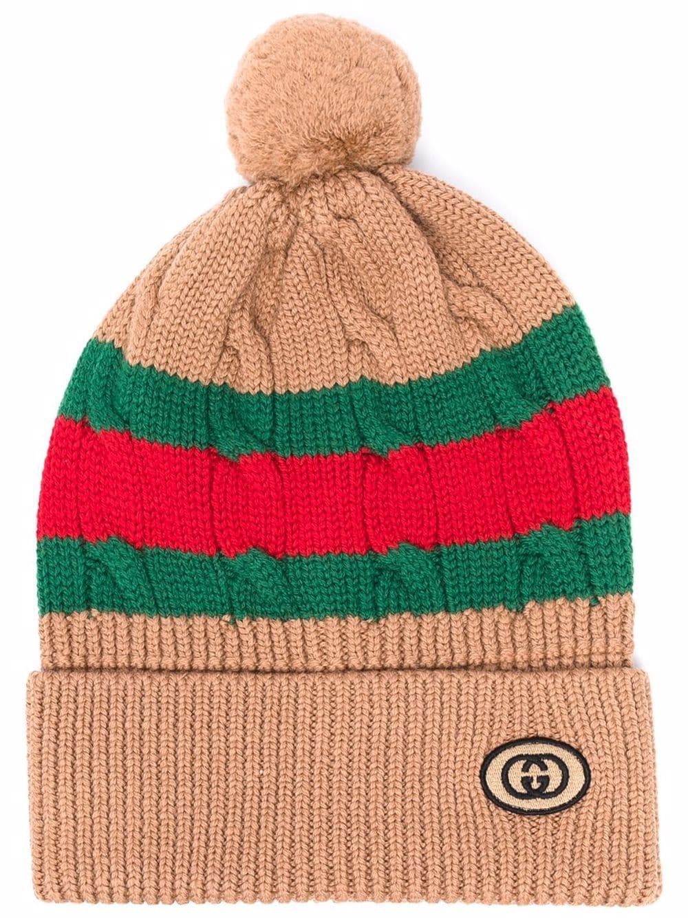 Gucci Beanie mit Webstreifen - Nude von Gucci