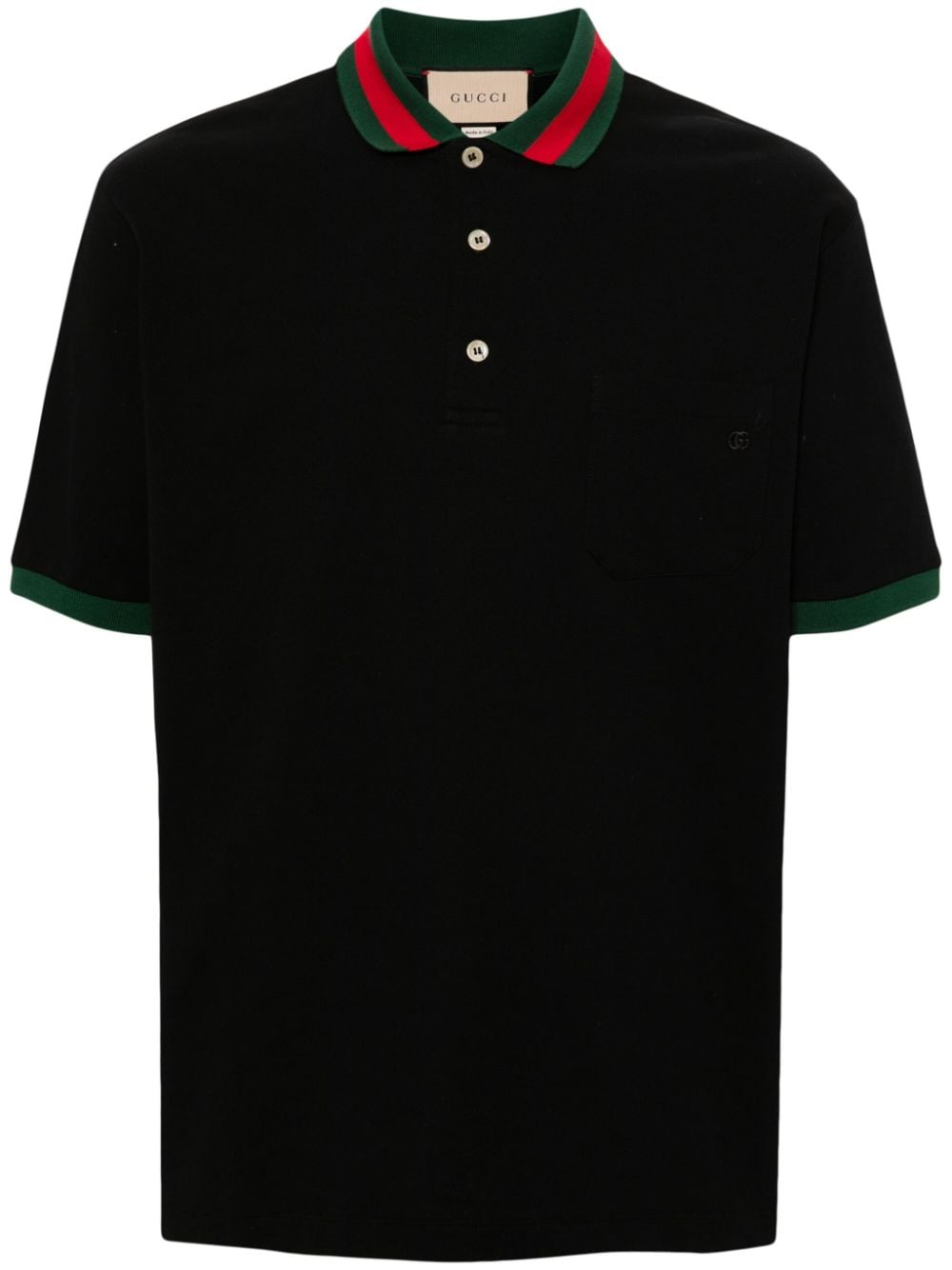 Gucci Pikee-Poloshirt mit Webstreifen - Schwarz von Gucci