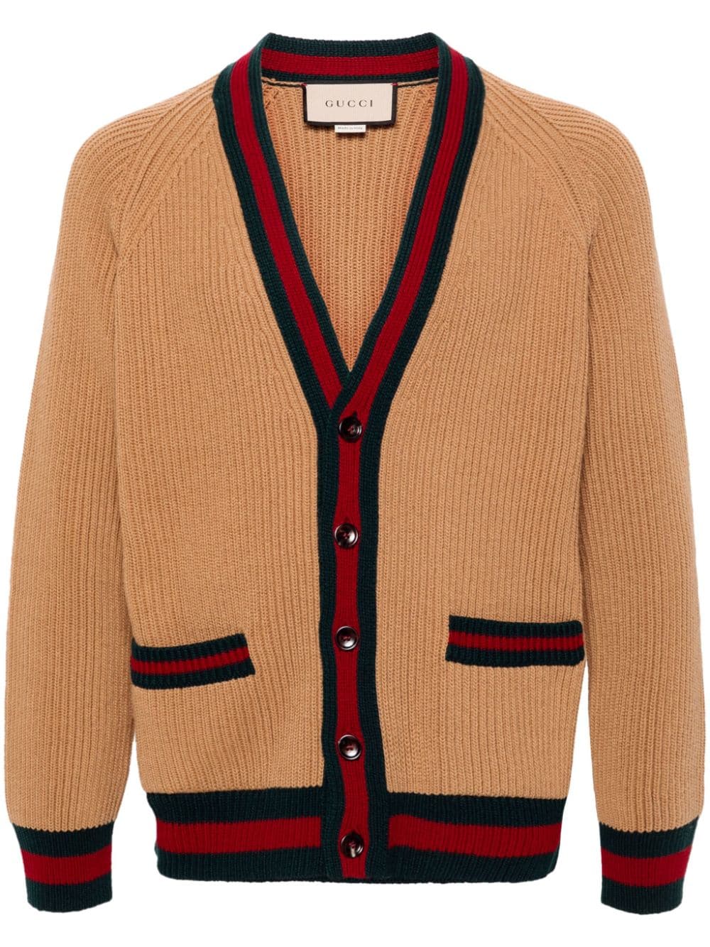 Gucci Wollcardigan mit Webstreifen - Braun von Gucci