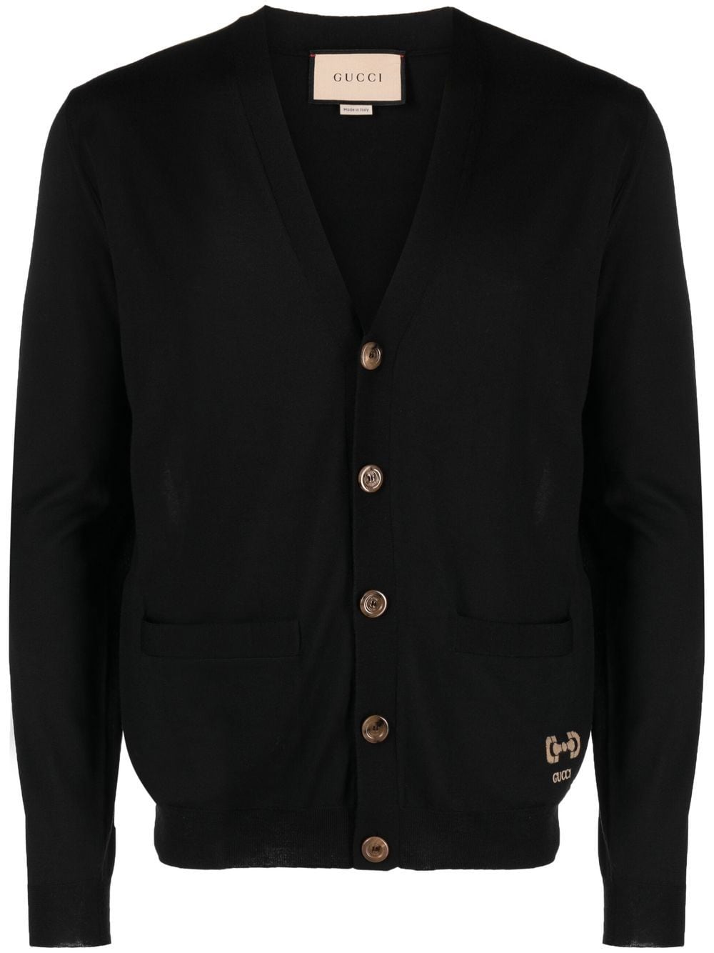 Gucci Cardigan mit Intarsienmuster - Schwarz von Gucci