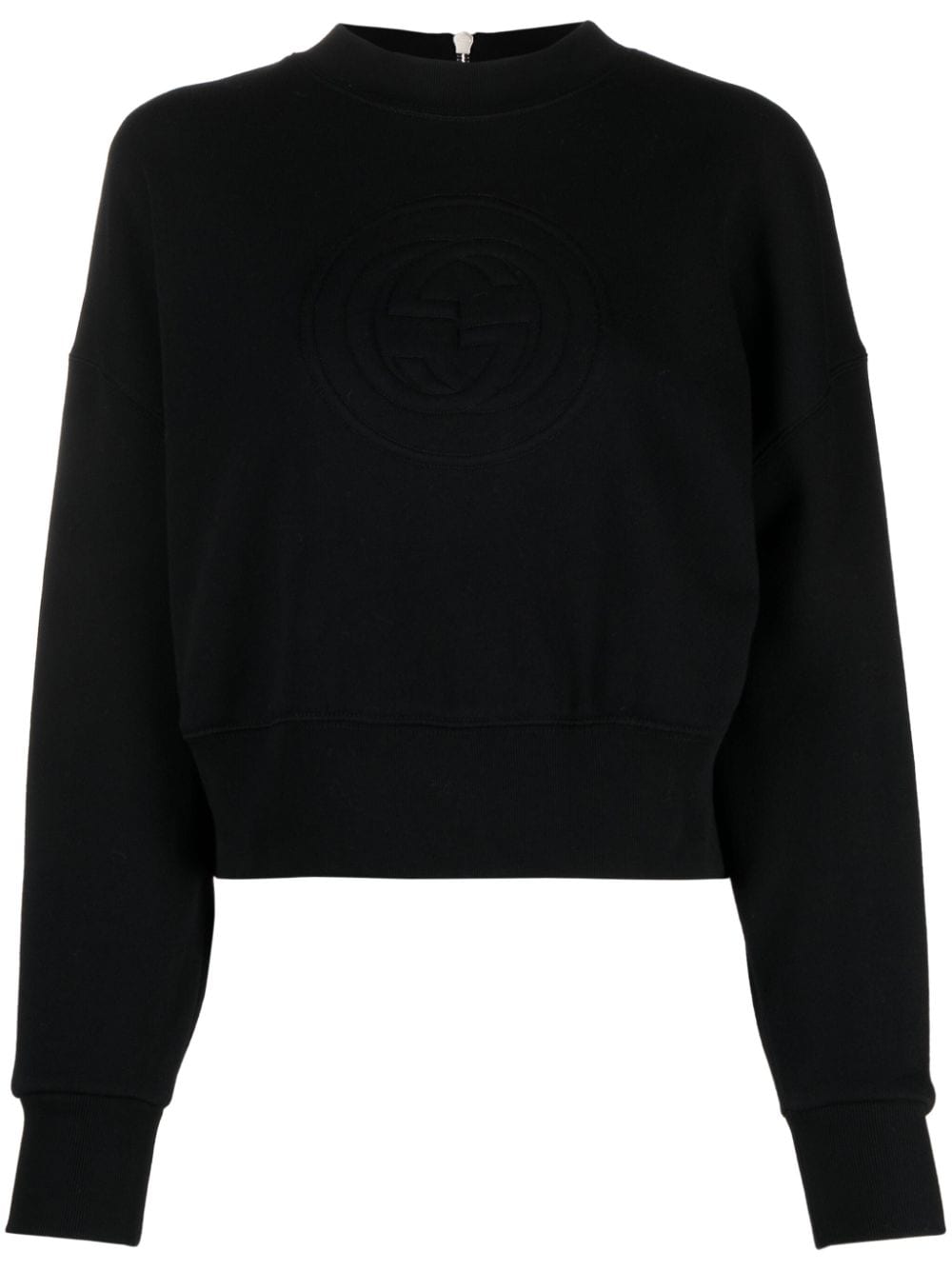 Gucci Cropped-Sweatshirtjacke mit GG-Logo - Schwarz von Gucci