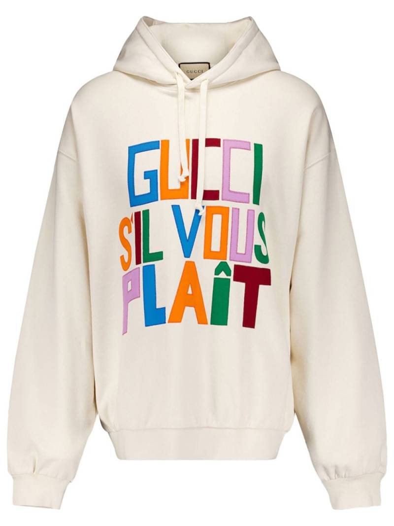 Gucci Hoodie mit Logo-Patch - Nude von Gucci