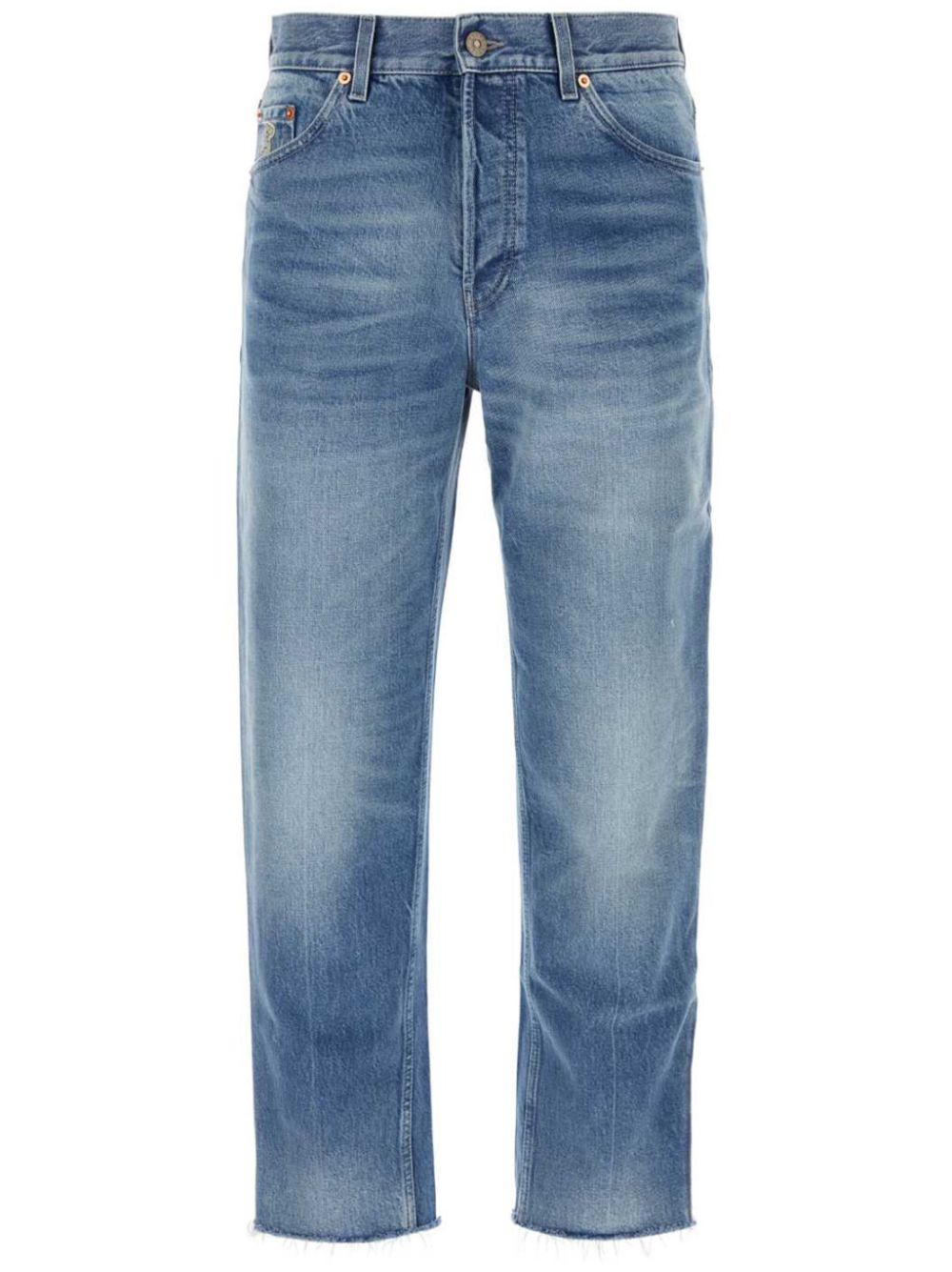 Gucci Straight-Leg-Jeans mit Logo-Patch - Blau von Gucci