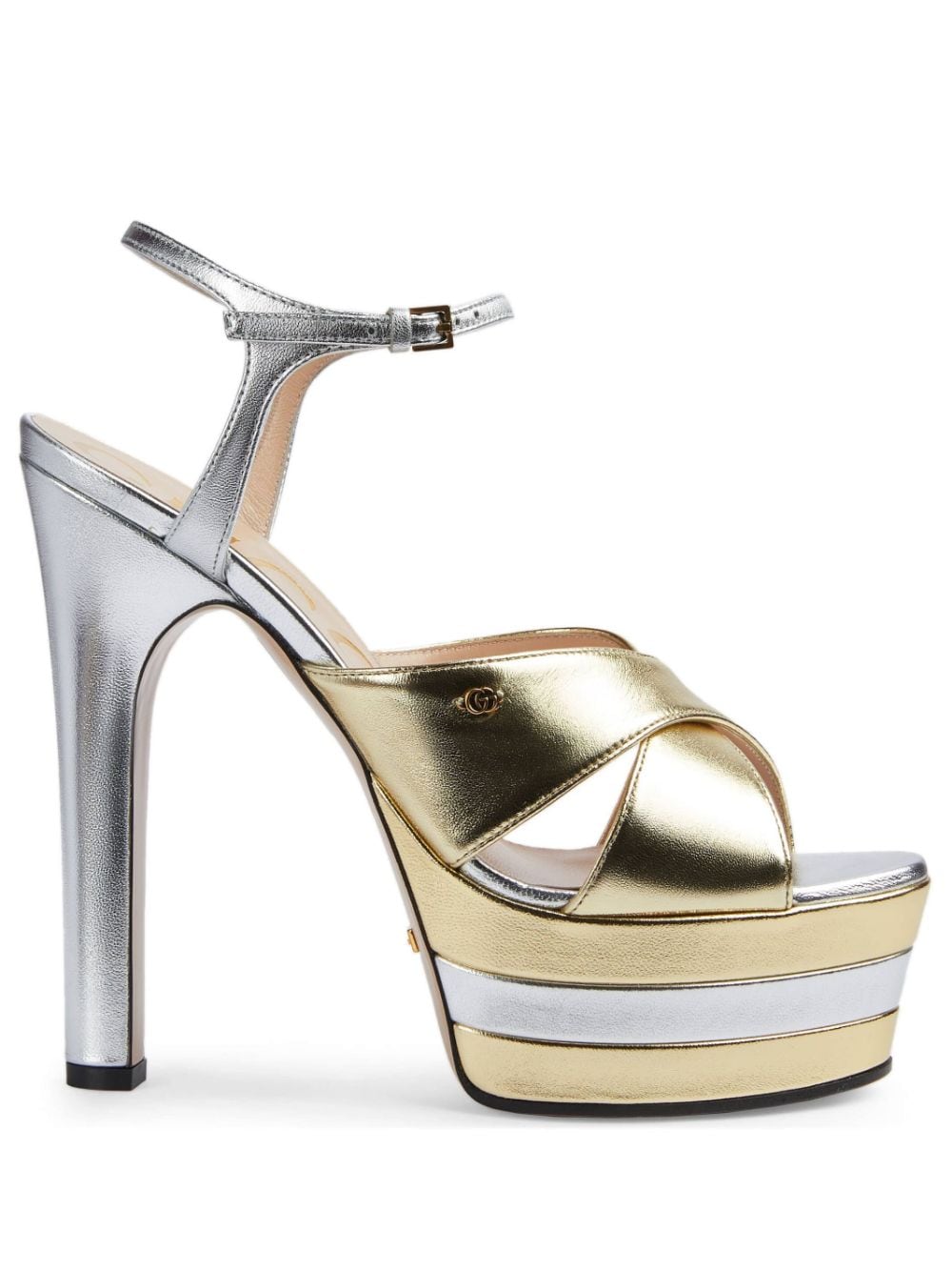 Gucci Plateau-Sandalen im Metallic-Look - Gold von Gucci