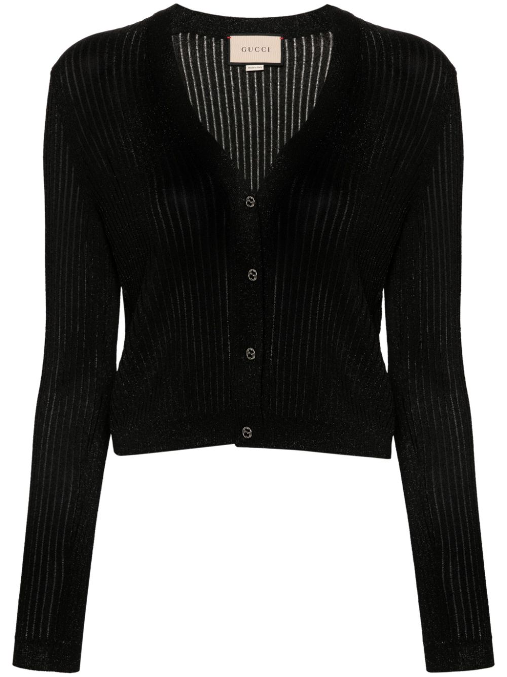 Gucci Lurex-Cardigan mit V-Ausschnitt - Schwarz von Gucci