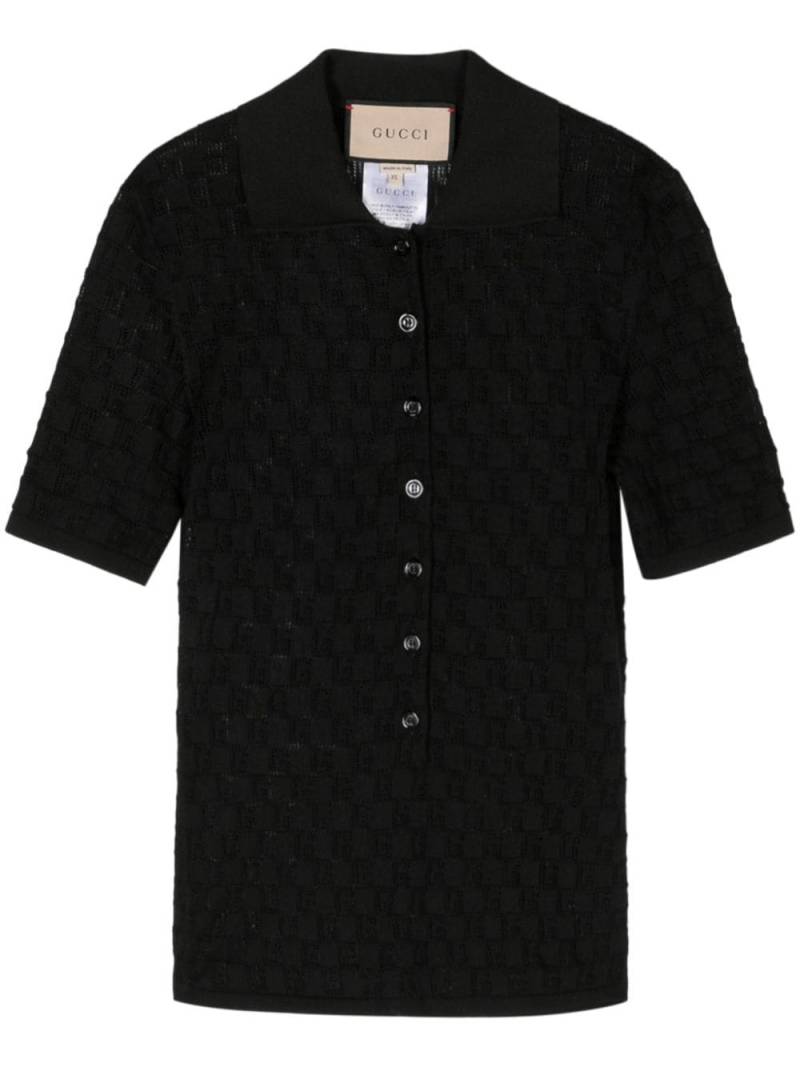 Gucci Poloshirt mit Monogrammmuster - Schwarz von Gucci