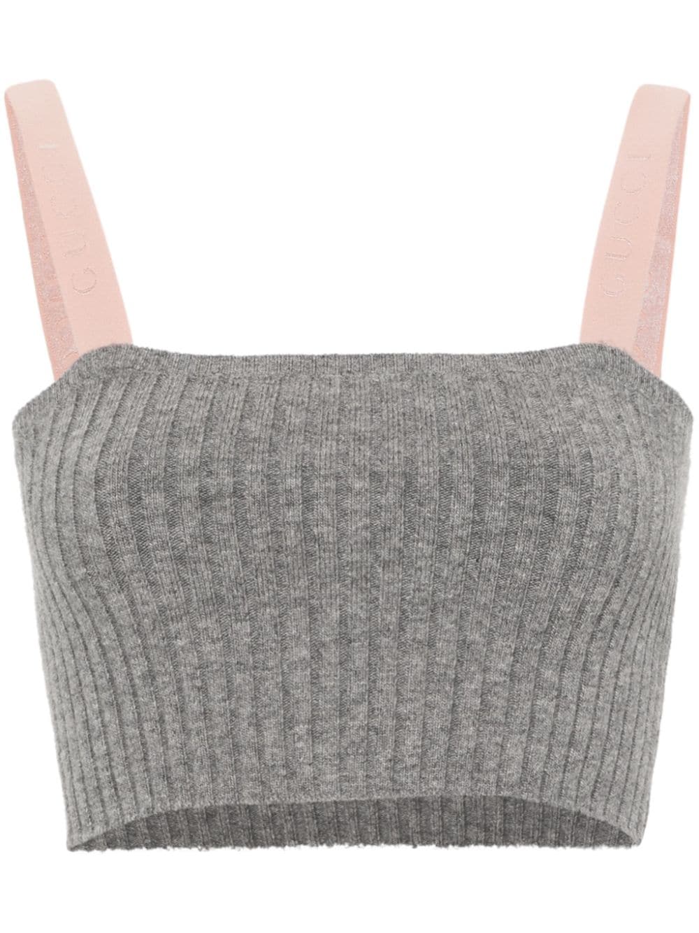 Gucci Geripptes Cropped-Stricktop - Grau von Gucci