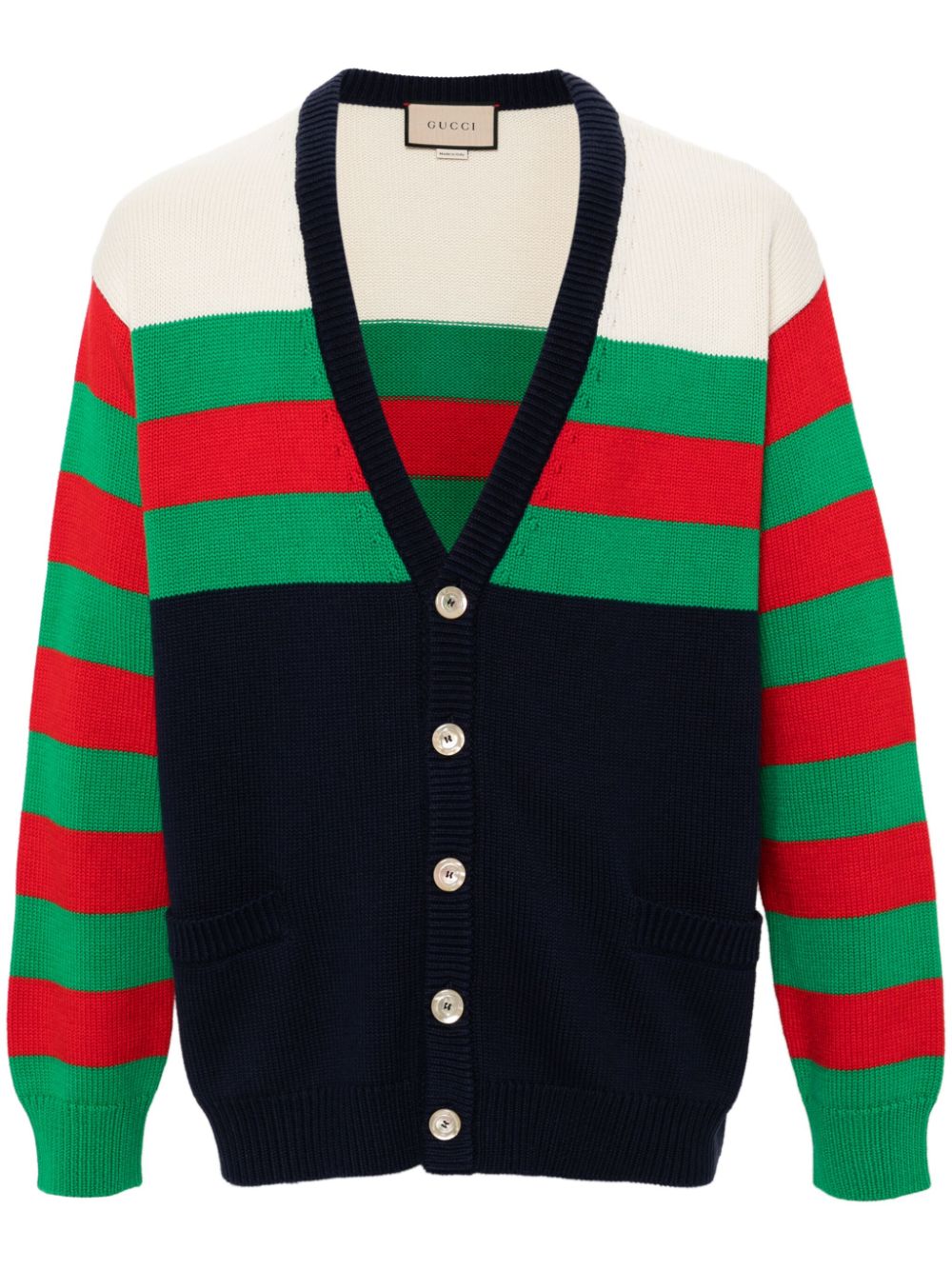 Gucci Cardigan mit Webstreifen - Blau von Gucci