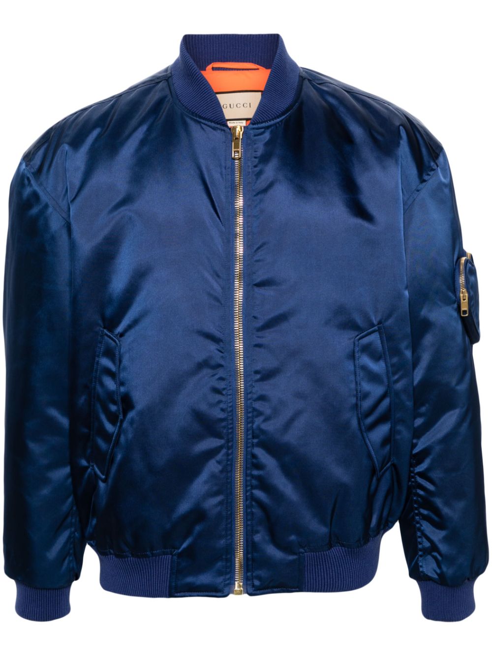 Gucci Bomberjacke mit Slogan-Patch - Blau von Gucci