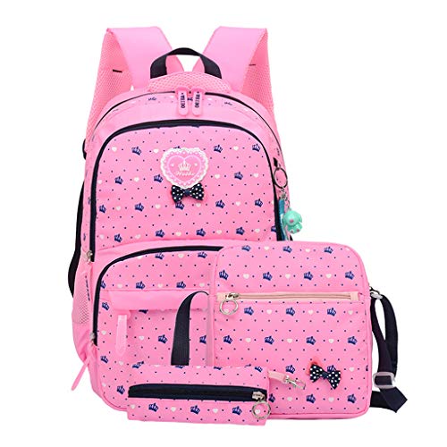 GudeHome Leichte Schulrucksack, niedlich, Schultasche, Schultasche, 9 Farben, Pink Cartoon Girl, M, Niedlich, praktisch von GudeHome