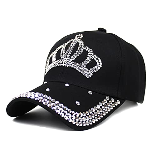 Gudessly Verstellbare Damen Bling Strass Bejeweled Baumwolle Denim Baseball Cap Hip Hop Hut - - von Gudessly