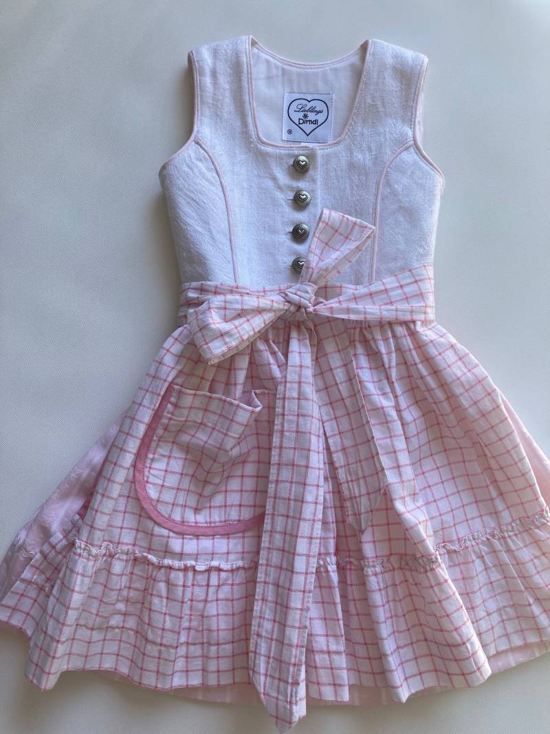 Kinderdirndl Gr.92, Handgefertigtes Upcycling Unikat Bestehend Aus Kleid Mit Schürze von GudrunRichter