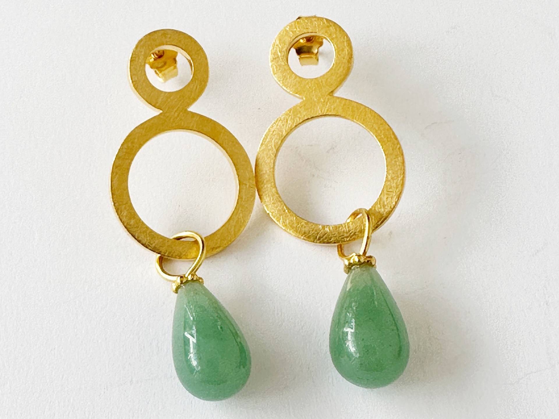 Goldohrring Mit Aventurin von GudrunRothSchmuck