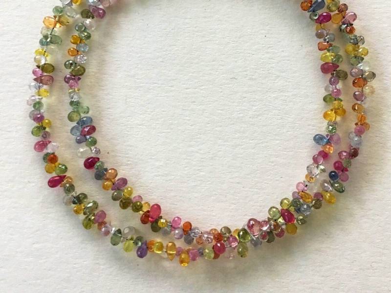 Saphirkette Multicolor Tropfenkette von GudrunRothSchmuck