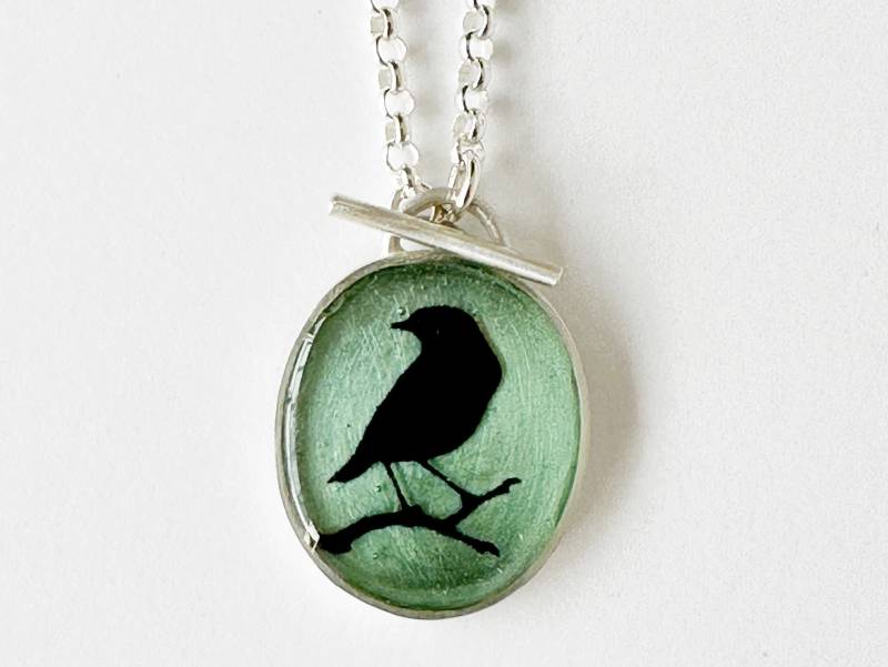 Silberanhänger Mit Vogel Scherenschnitt von GudrunRothSchmuck