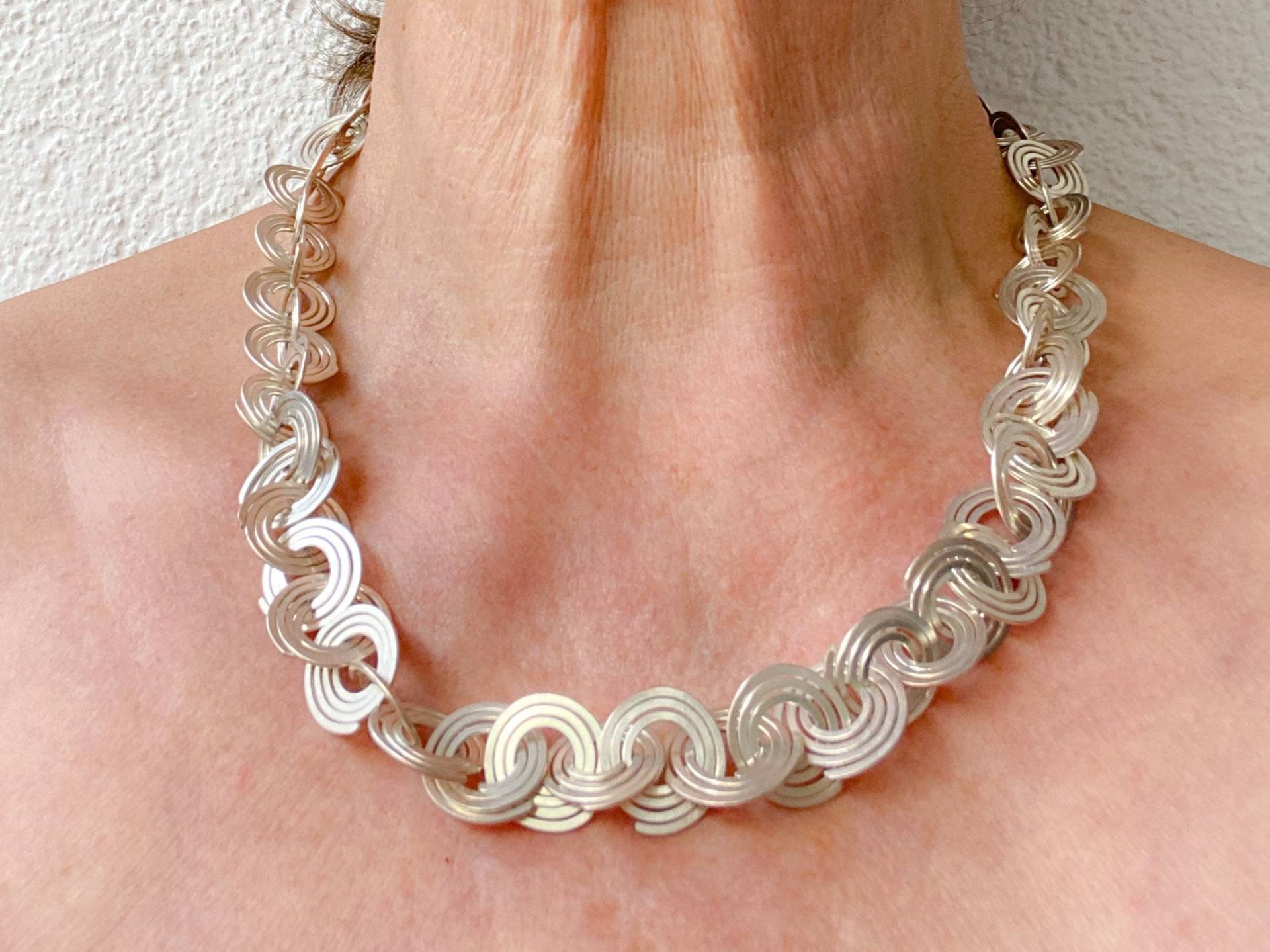 Silberkette Aus Verbundenen Spiralen von GudrunRothSchmuck