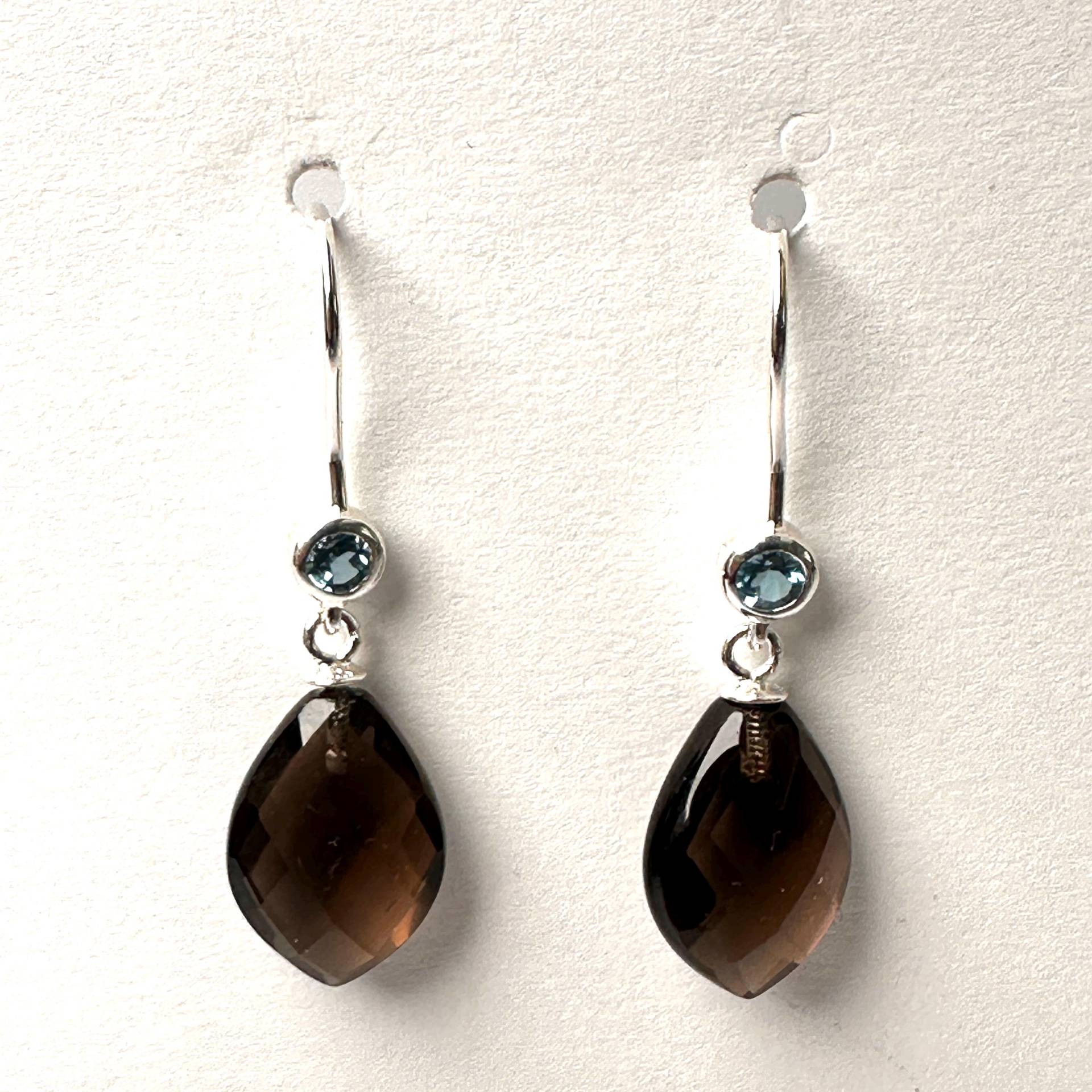 Silberohrring Mit Rauchquarz Und Topas von GudrunRothSchmuck