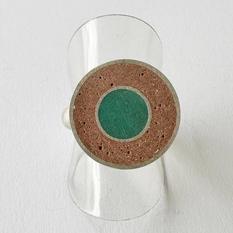 Silberring Grün Und Altrosa von GudrunRothSchmuck