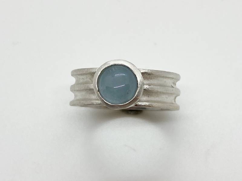 Silberring Mit Aquamarin , Handgemacht von GudrunRothSchmuck