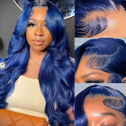 Body Wave Blue Lace Front Wigs Human Hair 13x4 HD Dark Blue Lace Front Wig Human Hair Wear and Go Glueless Royal Blue Wigs Human Hair Pre Plucked With Baby Hair Navy Blue Colored Wigs For Black Women Body Wave Blue Lace Front Wigs Human Hair 13x4 HD Dark Blue Lace Front Wig Human Hair Wear and Go Glueless Royal Blue Wigs Human Hair Pre Plucked With Baby Hair Navy Blue Colored Wigs For Black Women von Guebb