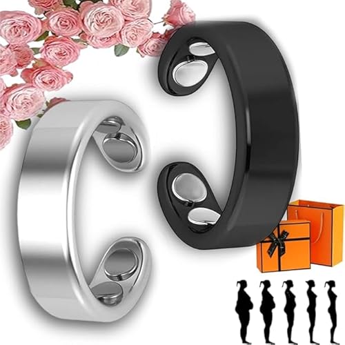 Sömni Ring Damen Wechseljahre, 2025 Sömni Ring : Wechseljahreshilfe natürlich Verstellbare Magnetische Therapie Ringe für Männer und Frauen Entspannung, Schlafhilfe Müdigkeitsreduktion (2PC-A) von Guegalls