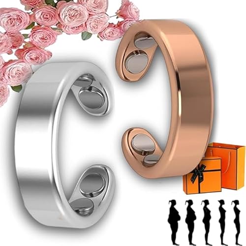 Sömni Ring Damen Wechseljahre, 2025 Sömni Ring : Wechseljahreshilfe natürlich Verstellbare Magnetische Therapie Ringe für Männer und Frauen Entspannung, Schlafhilfe Müdigkeitsreduktion (2PC-C) von Guegalls