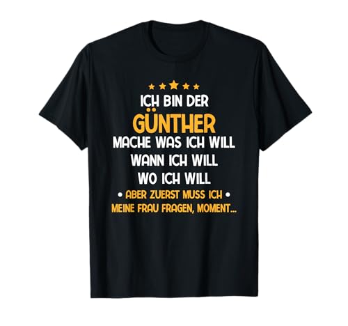 Günther T-Shirt, Herren, Geburtstag, Schwarz, S von Günther ist der Beste