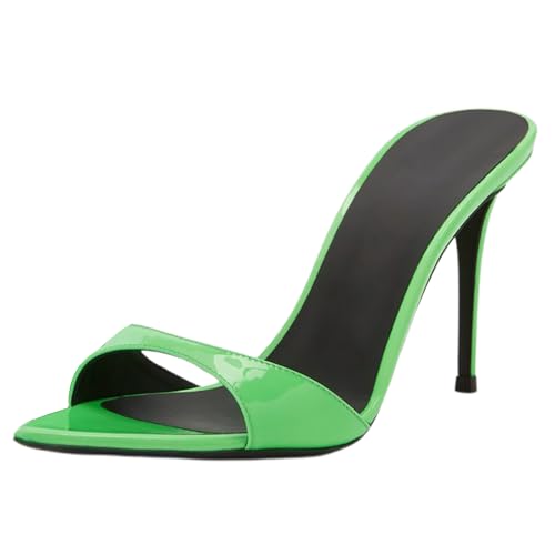 Gueploer Damen Heels Sandalen, 3,5 Zoll Stiletto Spitze Hausschuhe Rückenfreie Peep Toe Slip on Pumps Pantoletten Für Party Daily,Grün,39 EU Gueploer Damen Heels Sandalen, 3,5 Zoll Stiletto Spitze Hausschuhe Rückenfreie Peep Toe Slip on Pumps Pantoletten Für Party Daily,Grün,39 EU von Gueploer