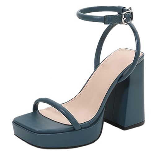 Gueploer Frauen Heels Sandalen, Square Toe Block Heels Party Pumps Mit Knöchel Riemchen Slingbacks Plateau Kleid Schuhe Für Täglich,B,40 EU Gueploer Frauen Heels Sandalen, Square Toe Block Heels Party Pumps Mit Knöchel Riemchen Slingbacks Plateau Kleid Schuhe Für Täglich,B,40 EU von Gueploer
