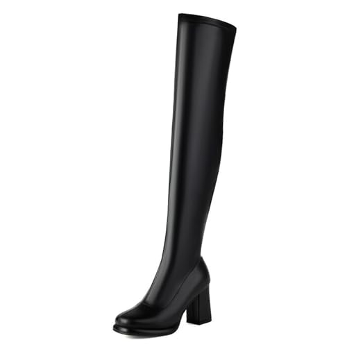 Gueploer Overknee-Stiefel Für Frauen, Round Toe Chunky Heel High Thigh Stiefel Für Party, Täglich, Arbeit,Schwarz,38 EU Gueploer Overknee-Stiefel Für Frauen, Round Toe Chunky Heel High Thigh Stiefel Für Party, Täglich, Arbeit,Schwarz,38 EU von Gueploer