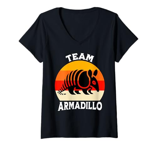 Damen Armadillo Team Gürteltier T-Shirt mit V-Ausschnitt Damen Armadillo Team Gürteltier T-Shirt mit V-Ausschnitt von Gürteltier Designs Für Damen Und Herren