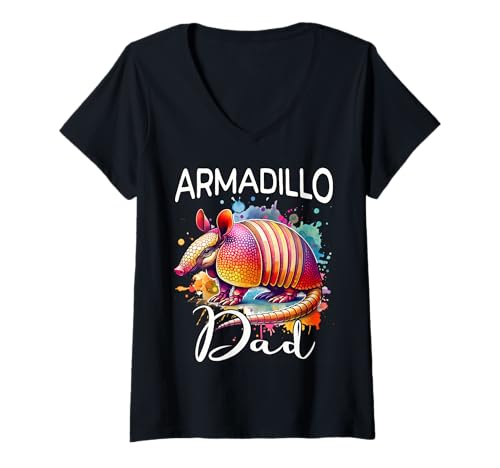 Damen Armadillo Dad Gürteltier Papa T-Shirt mit V-Ausschnitt Damen Armadillo Dad Gürteltier Papa T-Shirt mit V-Ausschnitt von Gürteltier Papa Für Herren