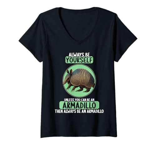 Damen Gürteltiere Gürteltier T-Shirt mit V-Ausschnitt von Gürteltiere Gürteltier Tier Shop