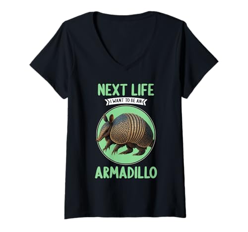 Damen Gürteltiere Gürteltier T-Shirt mit V-Ausschnitt Damen Gürteltiere Gürteltier T-Shirt mit V-Ausschnitt von Gürteltiere Gürteltier Tier Shop