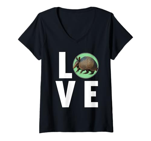 Damen Gürteltiere Gürteltier T-Shirt mit V-Ausschnitt Damen Gürteltiere Gürteltier T-Shirt mit V-Ausschnitt von Gürteltiere Gürteltier Tier Shop