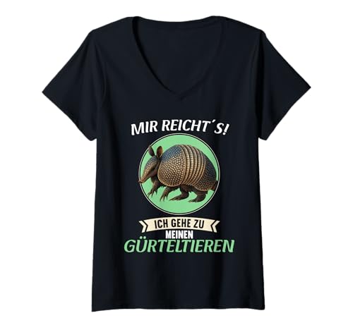 Damen Gürteltiere Gürteltier T-Shirt mit V-Ausschnitt Damen Gürteltiere Gürteltier T-Shirt mit V-Ausschnitt von Gürteltiere Gürteltier Tier Shop
