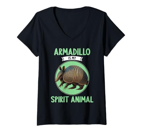 Damen Gürteltiere Gürteltier T-Shirt mit V-Ausschnitt Damen Gürteltiere Gürteltier T-Shirt mit V-Ausschnitt von Gürteltiere Gürteltier Tier Shop