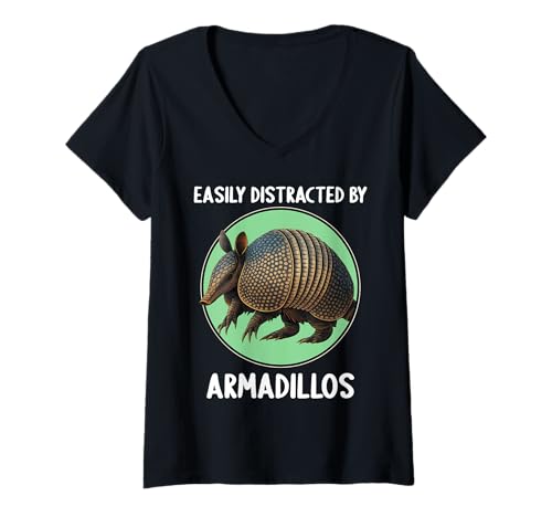 Damen Gürteltiere Gürteltier T-Shirt mit V-Ausschnitt Damen Gürteltiere Gürteltier T-Shirt mit V-Ausschnitt von Gürteltiere Gürteltier Tier Shop